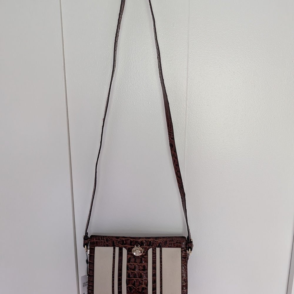 Brahmin Brown and Cream Crossbody Bag
